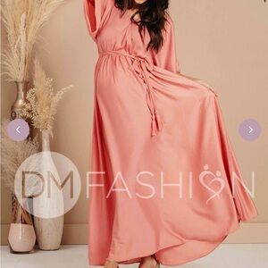 Women's Pink Maxi Dress maternity friendly, mother of the bride